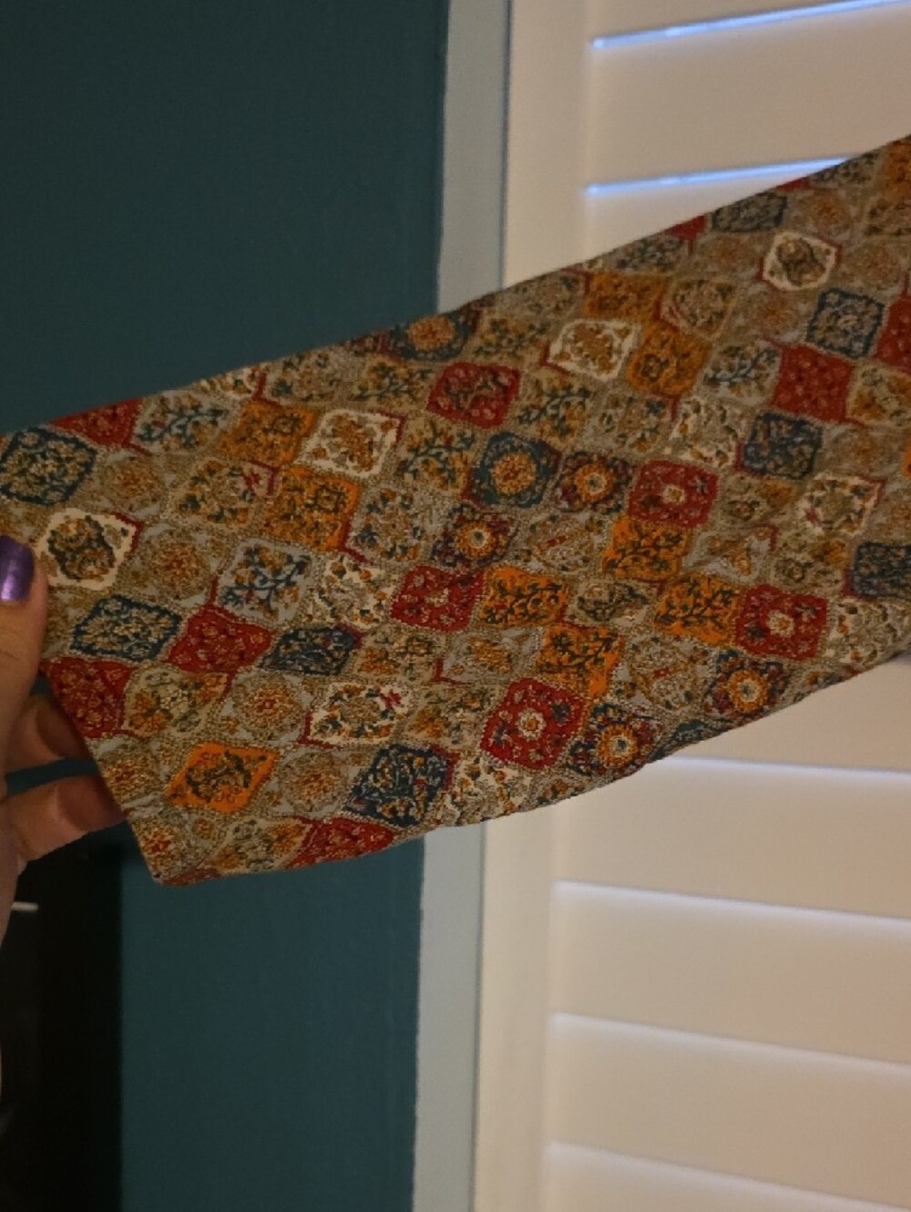 Patterned Boho Button-Front Tunic Top - Multi Color - Picture 3 of 5